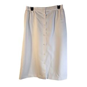 Haberdashery 16 White Midi Button Down Skirt [0435]